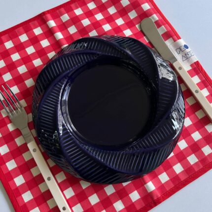 Ribbon plate- koyu lacivert